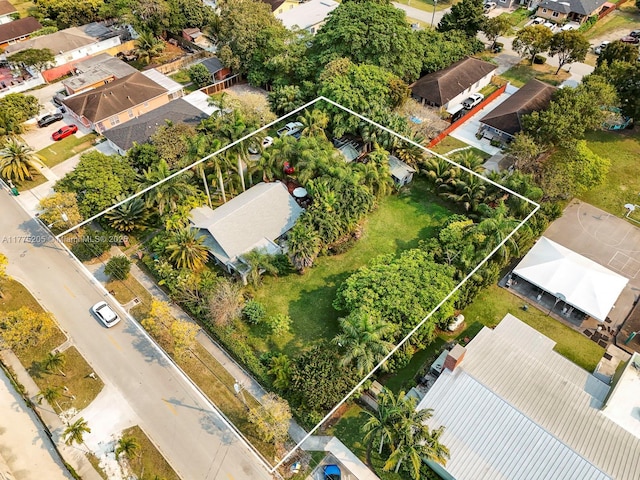 aerial view with a residential view
