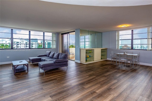 9180 W Bay Harbor Dr Unit 5C, Bay Harbor Islands, FL 33154 - living area featuring wood finished floors and baseboards