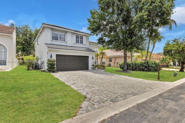 10766 Crescendo Cir, Boca Raton, FL 33498 - traditional-style house featuring a garage, stucco siding, and a front yard