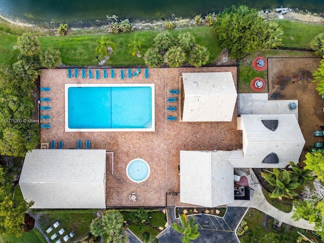 10766 Crescendo Cir, Boca Raton, FL 33498 - bird's eye view of a pool area