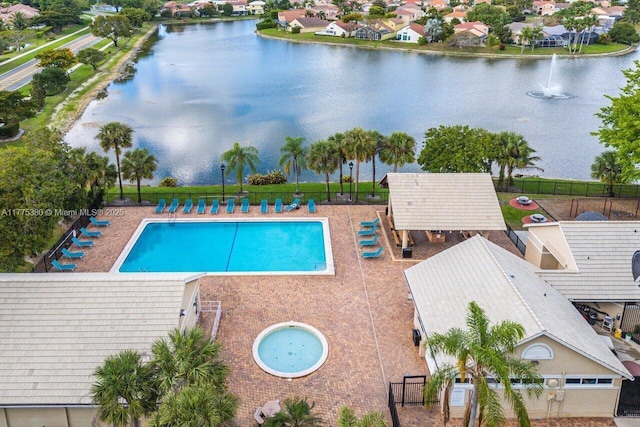 10766 Crescendo Cir, Boca Raton, FL 33498 - community pool featuring fence, a water view, and a residential view