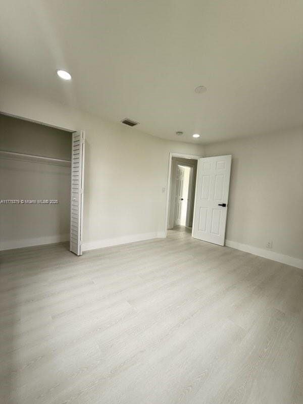 4529 SW 24th St, Fort Lauderdale, FL 33317 - unfurnished bedroom with visible vents, baseboards, recessed lighting, and wood finished floors