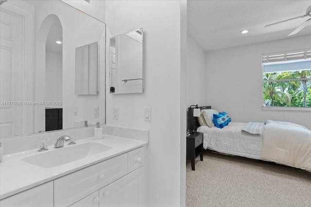 1427 Victoria Isle Dr, Weston, FL 33327 - bathroom featuring a ceiling fan and vanity