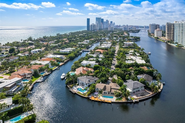 455 Centre Is, Golden Beach, FL 33160 - drone / aerial view featuring a residential view, a view of city, and a water view