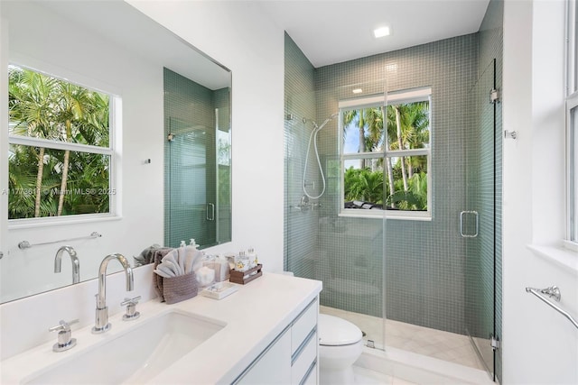 455 Centre Is, Golden Beach, FL 33160 - full bath featuring vanity, a stall shower, and toilet