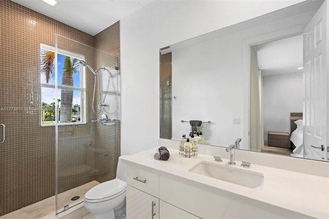 455 Centre Is, Golden Beach, FL 33160 - full bathroom with connected bathroom, toilet, vanity, and a stall shower