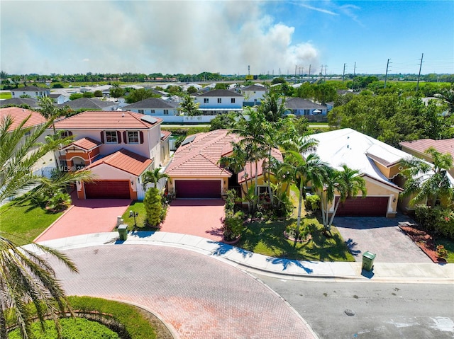 bird's eye view with a residential view