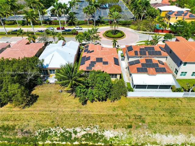 drone / aerial view with a residential view