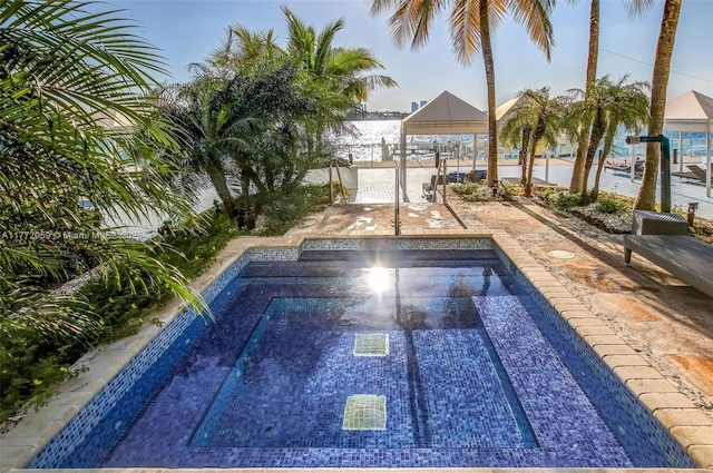 1035 W Ave Unit 507, Miami Beach, FL 33139 - view of pool with a gazebo and a jacuzzi