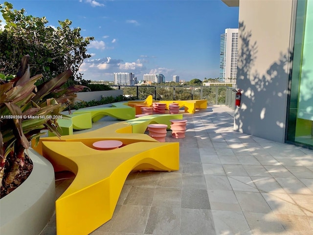 exterior space with a city view