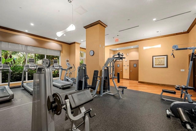 510 NW 84th Ave Unit 242, Plantation, FL 33324 - workout area featuring ornamental molding