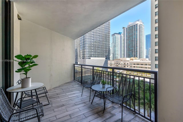 balcony with a view of city