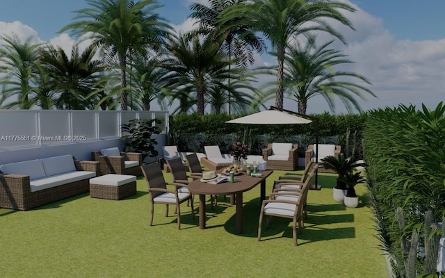 2001 Meridian Ave Unit 309, Miami Beach, FL 33139 - view of patio / terrace with an outdoor living space