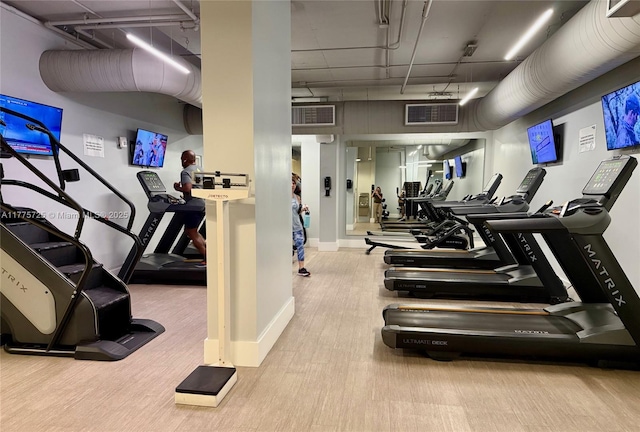 1901 Brickell Ave Unit B804, Miami, FL 33129 - gym featuring wood finished floors and baseboards