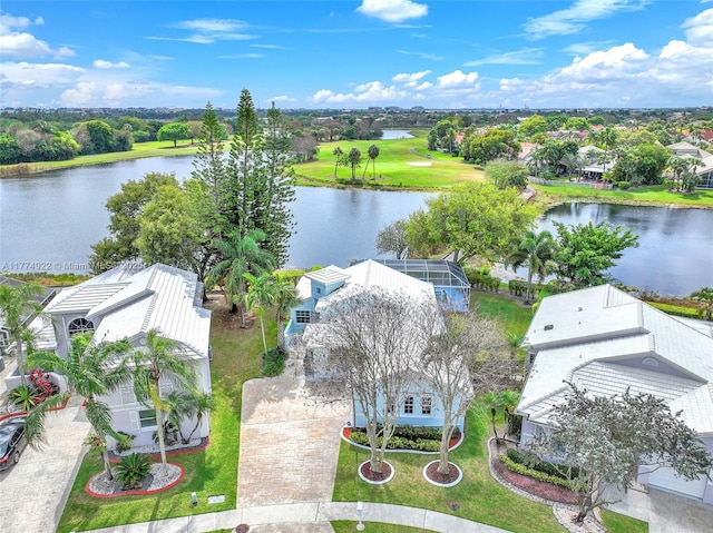 drone / aerial view of a large body of water