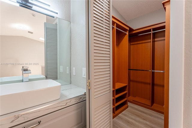 4291 S Pine Island Rd, Davie, FL 33328 - spacious closet featuring light wood-style floors and vaulted ceiling