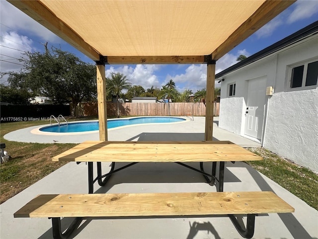 view of pool with a fenced backyard, a patio area, and a fenced in pool