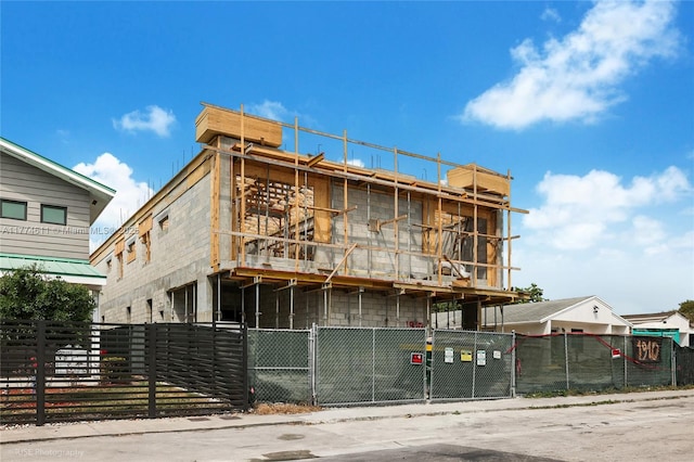 view of property featuring fence