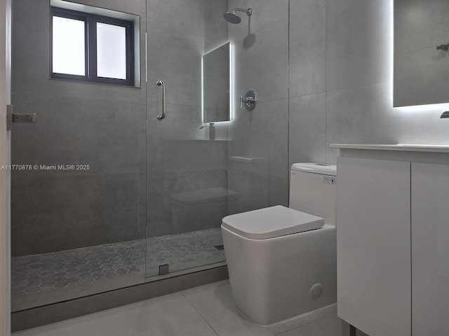 5152 SW 6th, Miami, FL 33134 - full bath featuring a stall shower, toilet, tile patterned floors, and vanity