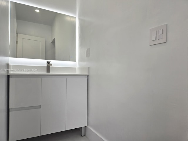 5152 SW 6th, Miami, FL 33134 - bathroom featuring vanity, baseboards, and recessed lighting