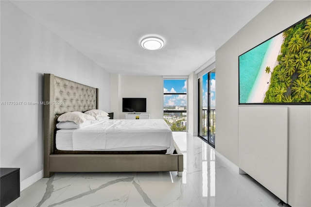 20335 W Country Club Dr Unit 2602, Aventura, FL 33180 - bedroom featuring baseboards, floor to ceiling windows, and marble finish floor