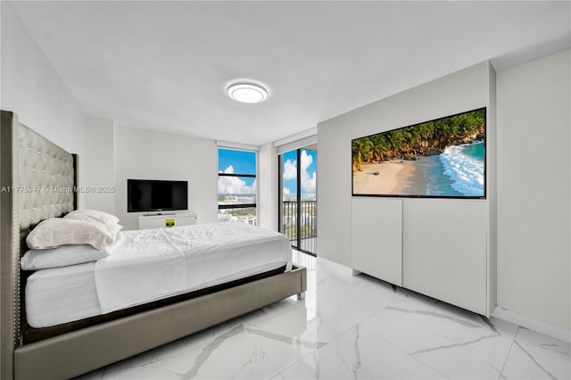 20335 W Country Club Dr Unit 2602, Aventura, FL 33180 - bedroom featuring marble finish floor, a wall of windows, and access to exterior