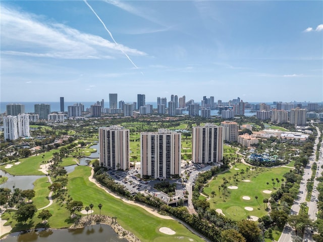 20335 W Country Club Dr Unit 2602, Aventura, FL 33180 - bird's eye view featuring view of golf course, a water view, and a city view