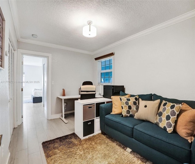 217 SE 5th St, Dania Beach, FL 33004 - office featuring ornamental molding, a textured ceiling, and baseboards