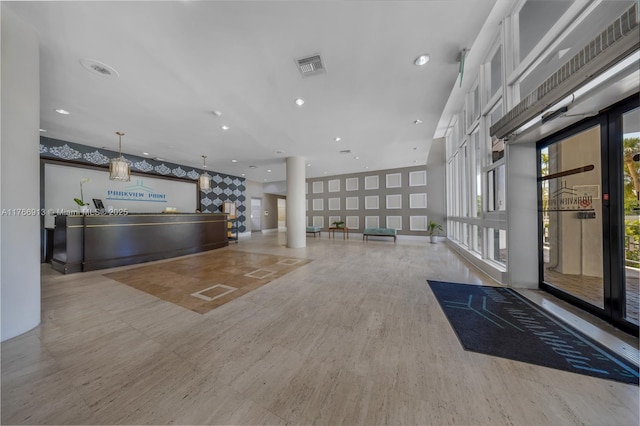 7441 Wayne Ave Unit 11F, Miami Beach, FL 33141 - welcome area with recessed lighting and wallpapered walls
