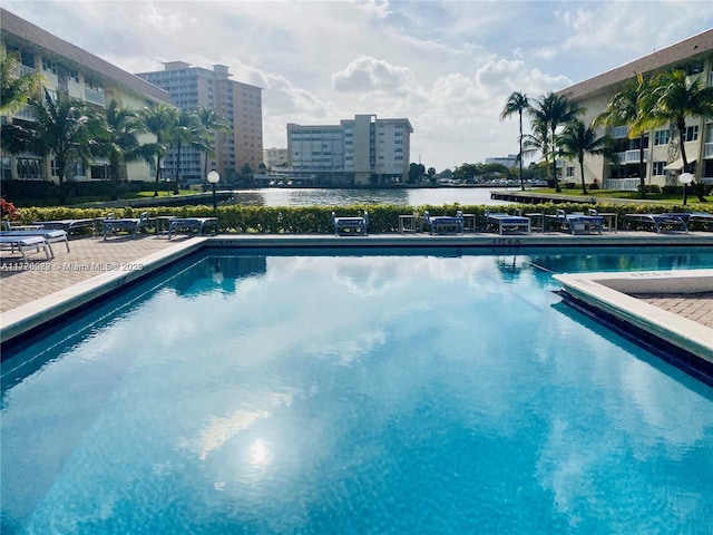 1893 S Ocean Dr Unit 903, Hallandale Beach, FL 33009 - community pool with a water view and a city view