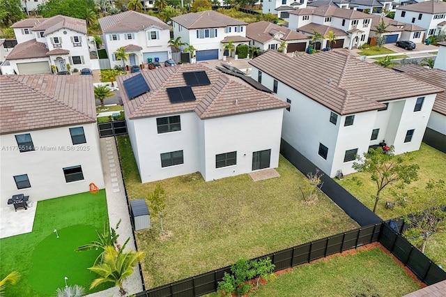 drone / aerial view with a residential view