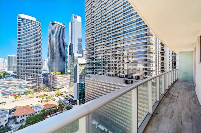 balcony with a view of city