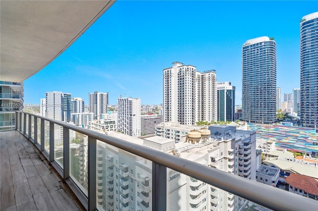 balcony with a view of city