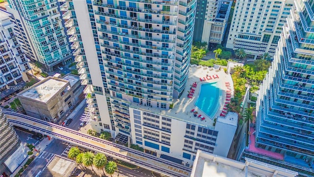 aerial view with a view of city