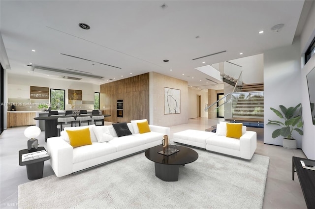 5825 Alton Rd, Miami Beach, FL 33140 - living area with stairway and recessed lighting