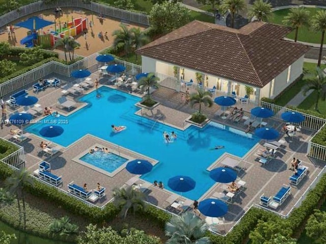 12179 NW 23rd Ct, Miami, FL 33167 - drone / aerial view of a pool