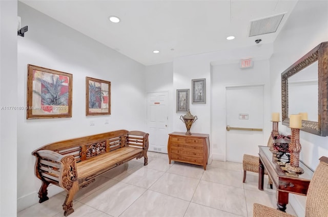 2280 SW 32nd Ave Unit 305, Miami, FL 33145 - living area featuring light tile patterned flooring, recessed lighting, and baseboards