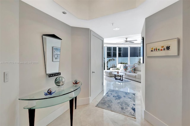 corridor with baseboards