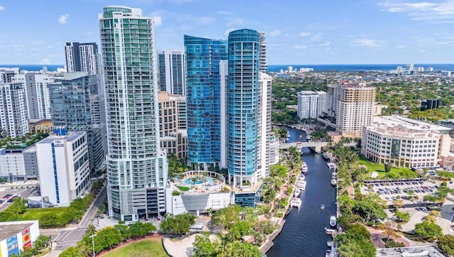 city view featuring a water view