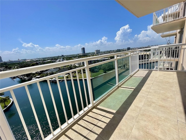 balcony with a water view