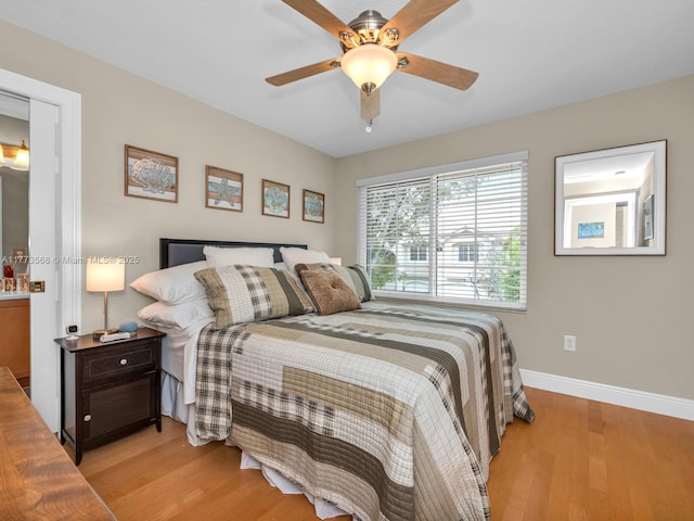 17794 SW 47th St, Miramar, FL 33029 - bedroom featuring light wood finished floors, baseboards, and a ceiling fan
