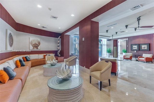 1945 S Ocean Dr Unit 604, Hallandale Beach, FL 33009 - lobby with wood walls and recessed lighting