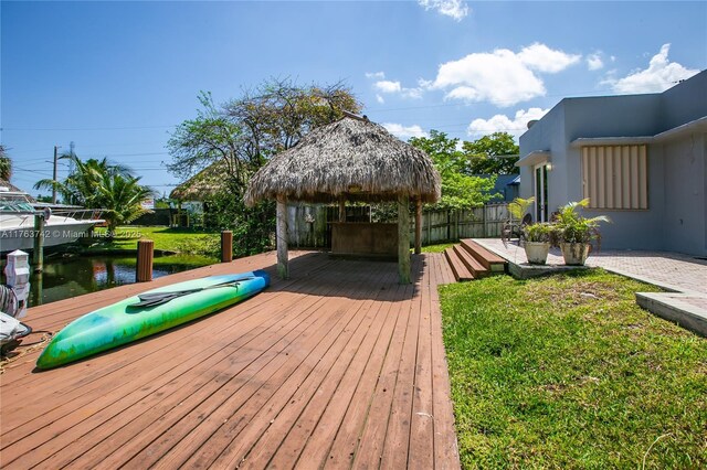 4750 SW 43rd Ave, Dania Beach, FL 33314 - wooden deck with a gazebo