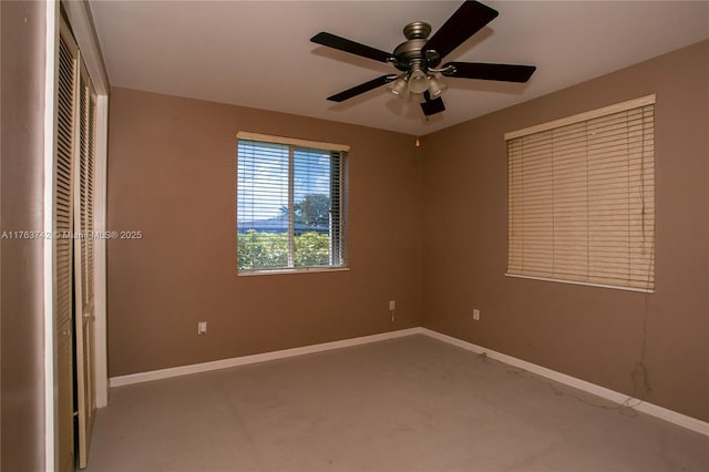4750 SW 43rd Ave, Dania Beach, FL 33314 - unfurnished bedroom featuring baseboards, a closet, carpet floors, and ceiling fan