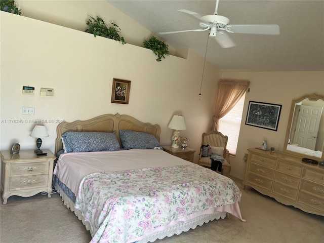 721 Spring Lake Dr, Melbourne, FL 32940 - bedroom featuring carpet floors, a ceiling fan, and vaulted ceiling