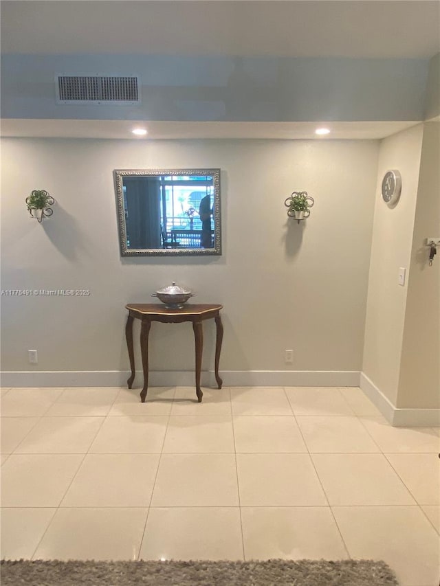 6342 W Longboat Ln W Unit C201, Boca Raton, FL 33433 - hall featuring tile patterned floors, baseboards, and recessed lighting