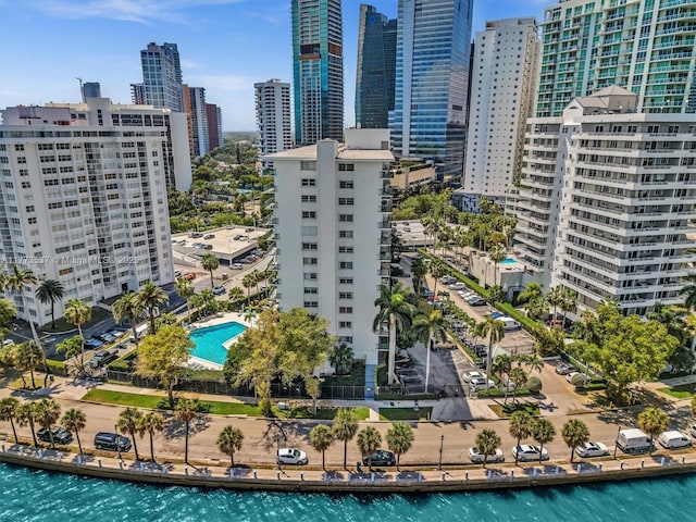 1408 Brickell Bay Dr Unit 816, Miami, FL 33131 - birds eye view of property featuring a water view and a view of city