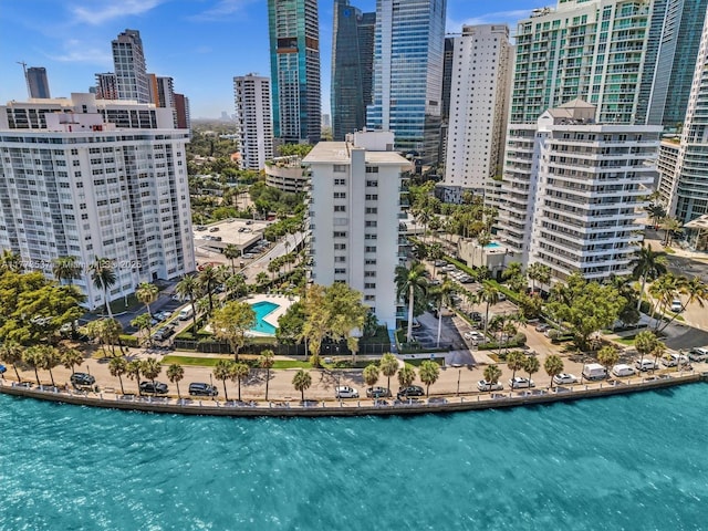 1408 Brickell Bay Dr Unit 816, Miami, FL 33131 - birds eye view of property featuring a water view and a view of city