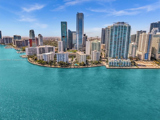 1408 Brickell Bay Dr Unit 816, Miami, FL 33131 - aerial view with a water view and a view of city