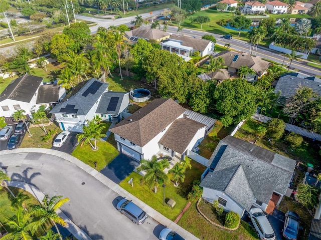 aerial view with a residential view